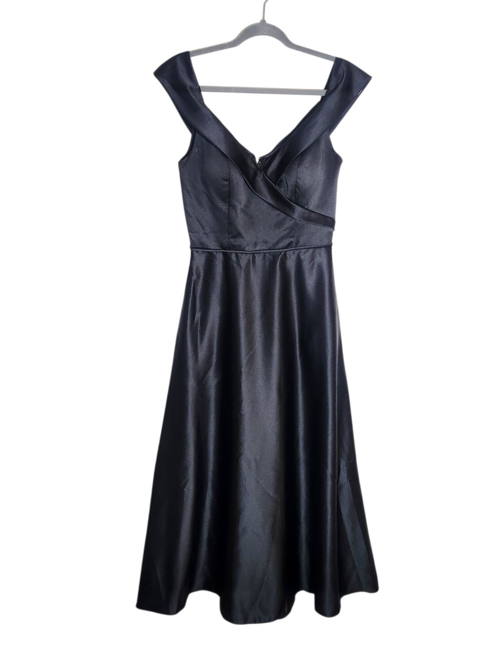 Morilee by Madeline Gardner Black Satin Formal Gown Size 8